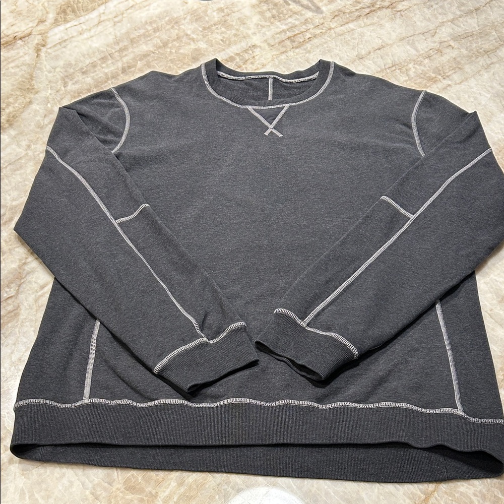 Lululemon Men’s All Town Crew Dark Heathered Grey French Terry L/XL